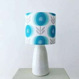 Lampshade, Lamp Shade, Teal Floral Lampshade, Flower Pattern, Flower, Scandi Bedside Lampshades