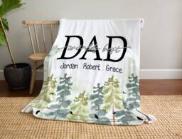 Custom Father's Day Blanket, Fathers Gift, Personalized Blanket For Dad, Grandpa Gift Grandparent, Birthday Dad