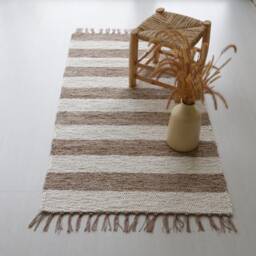 Medium Striped Camel Rug, Kitchen Bedroom Bohemian Brown Bedside Kids Bathroom Gestreifter Teppich - thumbnail 3