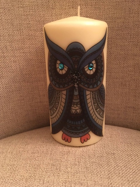 Blue Owl Candle - image 1