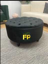 Handmade Chesterfield Round Footstool Coffee Table Pouffe
