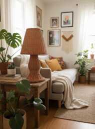 Handmade Wicker Table Lamp Large Willow Lamp