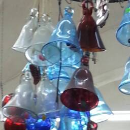 Christmas Dead Sea Ornaments, Cobalt Blue Glass Wind Chime, Glass Blowing, Decoration, Out Door, Wall Decor, Garden Design, Art, Crafts - thumbnail 2