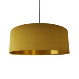 Extra Large Mustard Velvet Lampshade With Gold Lining - thumbnail 1