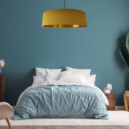 Extra Large Mustard Velvet Lampshade With Gold Lining - thumbnail 2