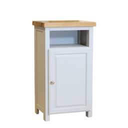 Painted Slim Hallway Cabinet Oak Top, Assembled - thumbnail 2