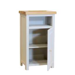 Painted Slim Hallway Cabinet Oak Top, Assembled - thumbnail 3