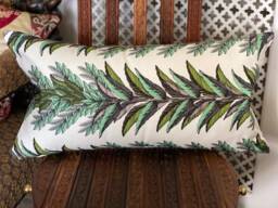 Designers Guild Christian Lacroix Fabric Bolster Cover Groussay Vert Buis 24x12 - thumbnail 1