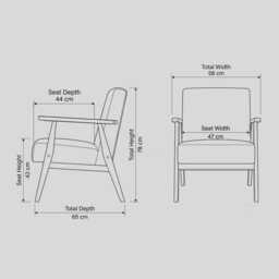 Mid-Century Modern Armchair Fn1 Solid Oak Frame, Eco Upholstery - thumbnail 2