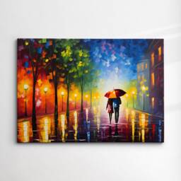 Romance Couple Walking Starry Night Van Gogh Oil Painting Wall Art Framed Canvas Poster Print Home Kitchen Office Room Decor Gift For Love - thumbnail 3