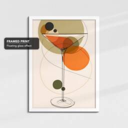 Cocktail Glass Beverage Abstract Shape Art Drink Painting Framed Poster Print & Canvas Wall Decor Bedroom Home Interior Gift - thumbnail 3