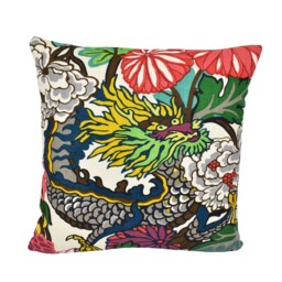 Schumacher - Chiang Mai Dragon Alabaster Art Deco Chinoiserie Designer Cushion Cover Handmade Throw Pillow Luxury Home Decor - thumbnail 2
