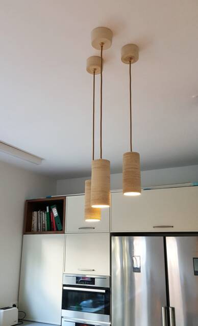 Hanging Ceiling Light, Minimalist Pendant Ceramic Lighting Fixture, Mid Century Modern Decor, Contemporary Lake House Decor - image 1
