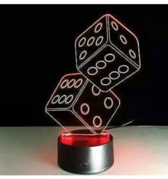 Dice 3D Personalised Smart App Control Night Light Bluetooth, Music, 7&16M Colour Mobile App , Gift Led Lamp
