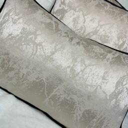 Insta Favourite Megan Luxury Marble Cushion Pillow Cover Oyster Contrasting Black Piping Designer Fabric High Quality Handmade - thumbnail 3