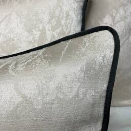 Insta Favourite Megan Luxury Marble Cushion Pillow Cover Oyster Contrasting Black Piping Designer Fabric High Quality Handmade - thumbnail 4