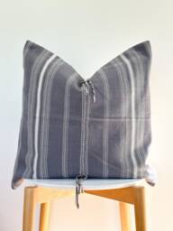 Grey Tribal Hemp Hand Woven Natural Dye Color Pillow Cover - thumbnail 1