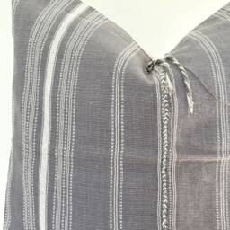 Grey Tribal Hemp Hand Woven Natural Dye Color Pillow Cover - thumbnail 2