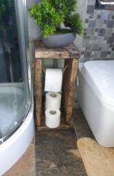 Handmade Reclaimed Wood Toilet Roll Holder Rustic Bathroom Decor