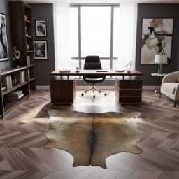Dark Brown & White Cowhide Rug - Genuine Hair-On Leather Accent - 66x43 Inches - thumbnail 3