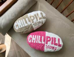 Hand Tufted Punch Needle Pillow Boho Dorm Room Decor, 8x15 Lumbar Cushion