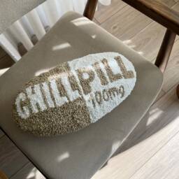 Hand Tufted Punch Needle Pillow Boho Dorm Room Decor, 8x15 Lumbar Cushion - thumbnail 2