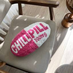 Hand Tufted Punch Needle Pillow Boho Dorm Room Decor, 8x15 Lumbar Cushion - thumbnail 3