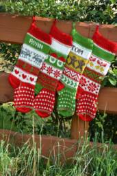 Hand Knitted Christmas Stocking, Home Decor, Personalized Christams Stocking - thumbnail 1