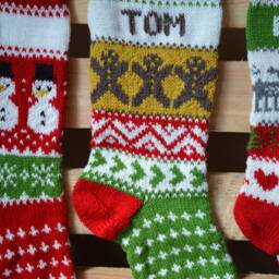 Hand Knitted Christmas Stocking, Home Decor, Personalized Christams Stocking - thumbnail 4