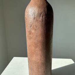 Antique Look Pottery Vase Brown Wood Effect Minimal Ceramic Perfect For Living Room, Kitchen, Entryway, Bedroom Decoration - thumbnail 3