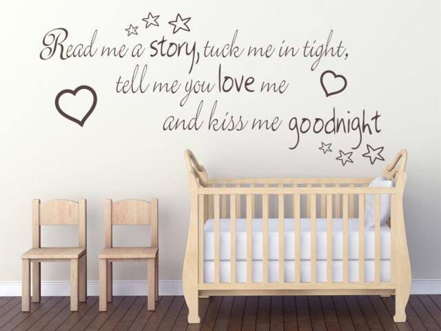 Nursery Wall Quote Decal Read Me A Story, Tuck in Tight - image 1