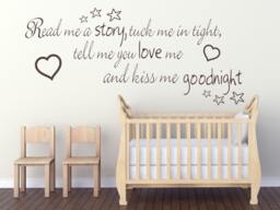 Nursery Wall Quote Decal Read Me A Story, Tuck in Tight - thumbnail 1