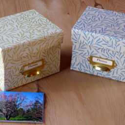 William Morris Photo Box Lily Leaf Gold Design, Handmade in England - thumbnail 4