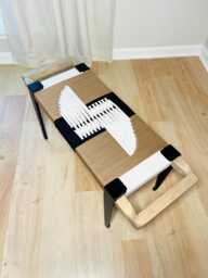 Hand-Woven Entryway Bench Mcm Style End Of Bed & Mudroom Seating - Custom-Made, Multiple Sizes - thumbnail 1
