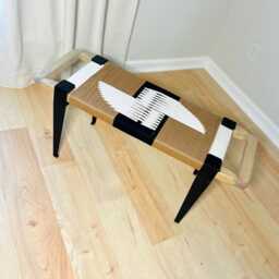 Hand-Woven Entryway Bench Mcm Style End Of Bed & Mudroom Seating - Custom-Made, Multiple Sizes - thumbnail 4