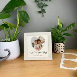 Father's Day Gift, Personalised Family Photo Frame, Desk Picture Daddy & Me, We Love You Dad, Daddy's Girl, I Pops - thumbnail 4