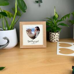 Father's Day Gift, Personalised Family Photo Frame, Desk Picture Daddy & Me, We Love You Dad, Daddy's Girl, I Pops - thumbnail 2