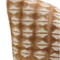 Designer Tan Brown Geometric Print On Natural Linen Pillow Cover, Cover, Boho Throw Pillow, Minimalistic Design Pillow Cover - thumbnail 3