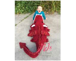 Crochet Pattern Dragon Blanket - PDF Digital Download Bulky & Quick Crochet Pattern Mj's Off The Hook Design - thumbnail 1