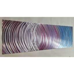Tension. Modern Abstract Metal Wall Art, Purple Pink Blue Silver. Indoor/Outdoor Decor - thumbnail 2