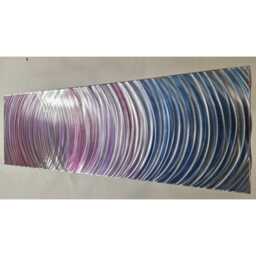 Tension. Modern Abstract Metal Wall Art, Purple Pink Blue Silver. Indoor/Outdoor Decor - thumbnail 3