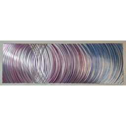 Tension. Modern Abstract Metal Wall Art, Purple Pink Blue Silver. Indoor/Outdoor Decor - thumbnail 4