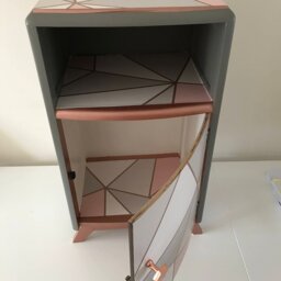Soldmid-Century Nightstand/Bedside Cabinet /Occasional Table Up Cycled - thumbnail 2