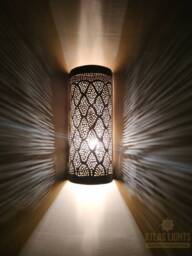 2 Moroccan Brass Wall Sconces Handmade Lampshades