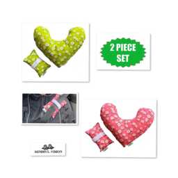 Mastectomy Pillow Gift Set Heart Comfort & Seatbelt Cushion - Post Surgery Relief - thumbnail 1