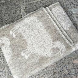 Natural Wool Baby Blanket 90x130cm, Woolen Throw With Sheeps, Pure Wool, Organic Cot Blanket, Soft - thumbnail 2