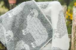 Natural Wool Baby Blanket 90x130cm, Woolen Throw With Sheeps, Pure Wool, Organic Cot Blanket, Soft - thumbnail 4