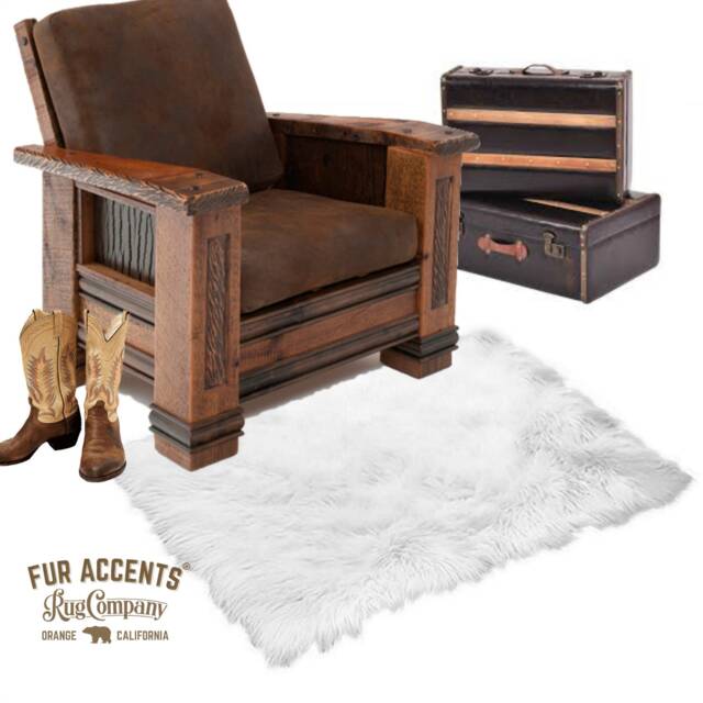 Plush Faux Sheepskin Rug - Shaggy White Fur Accent Rug, Usa Made - image 1
