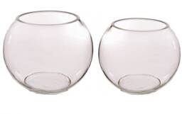 Clear Glass Fishbowl Bubble Round Vases 20cm Wedding Centrepiece Arrangements Floral Fresh Or Artificial -Potpourri -Snowman Displays - thumbnail 1
