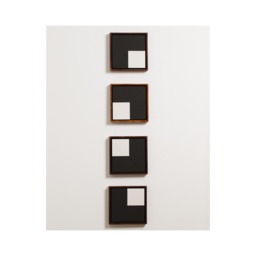 Original Modern Minimalist Painting On Wood Art Wall Geometric Black & White Decor
